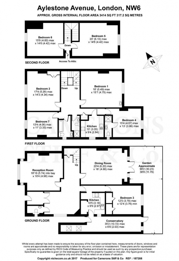 Floor Plan Image for 6 Bedroom Semi-Detached House for Sale in Aylestone Avenue, Brondesbury Park