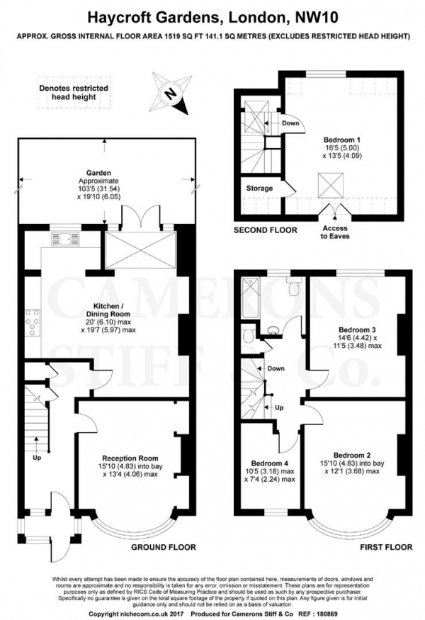 Floor Plan Image for 4 Bedroom Terraced House for Sale in Haycroft Gardens, Willesden