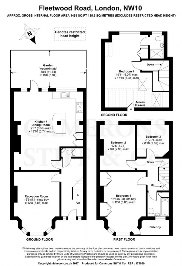 Floor Plan Image for 4 Bedroom Terraced House for Sale in Fleetwood Road, Dollis Hill