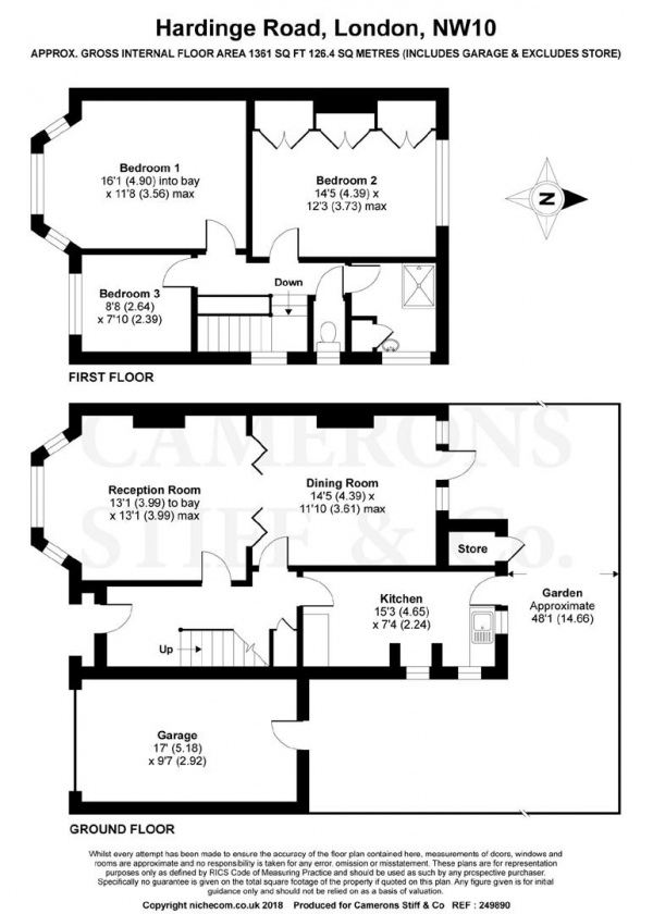 Floor Plan Image for 3 Bedroom Semi-Detached House for Sale in Hardinge Road, Kensal Rise