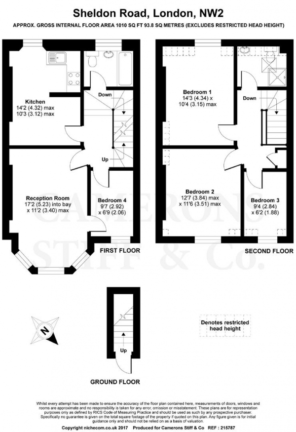 Floor Plan Image for 4 Bedroom Apartment for Sale in Sheldon Road, Cricklewood