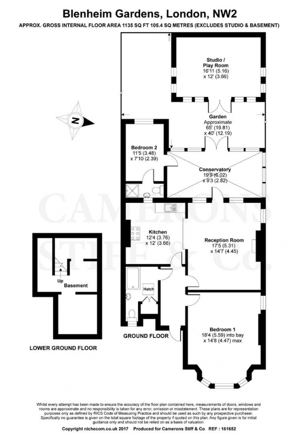 Floor Plan Image for 2 Bedroom Apartment for Sale in Blenheim Gardens, Willesden Green