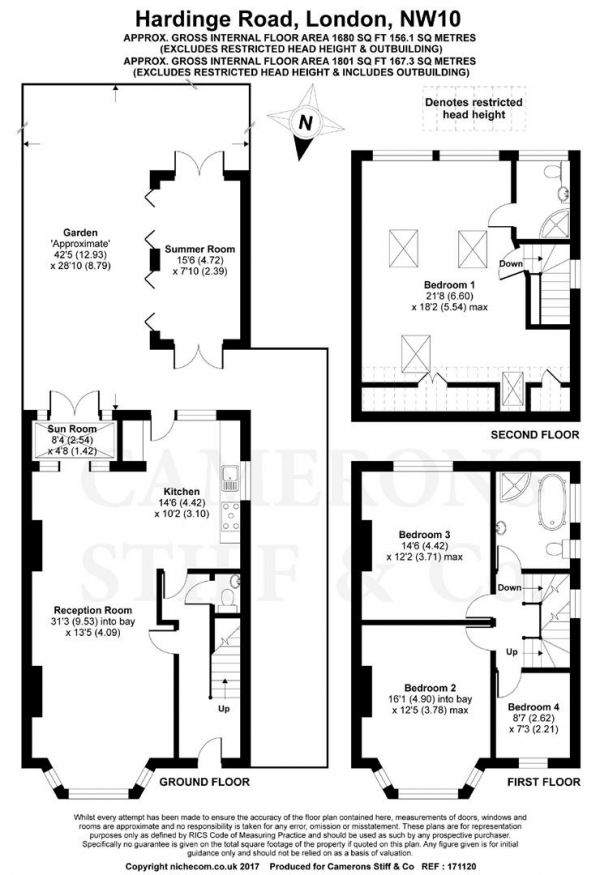 Floor Plan Image for 4 Bedroom Semi-Detached House for Sale in Hardinge Road, Kensal Rise