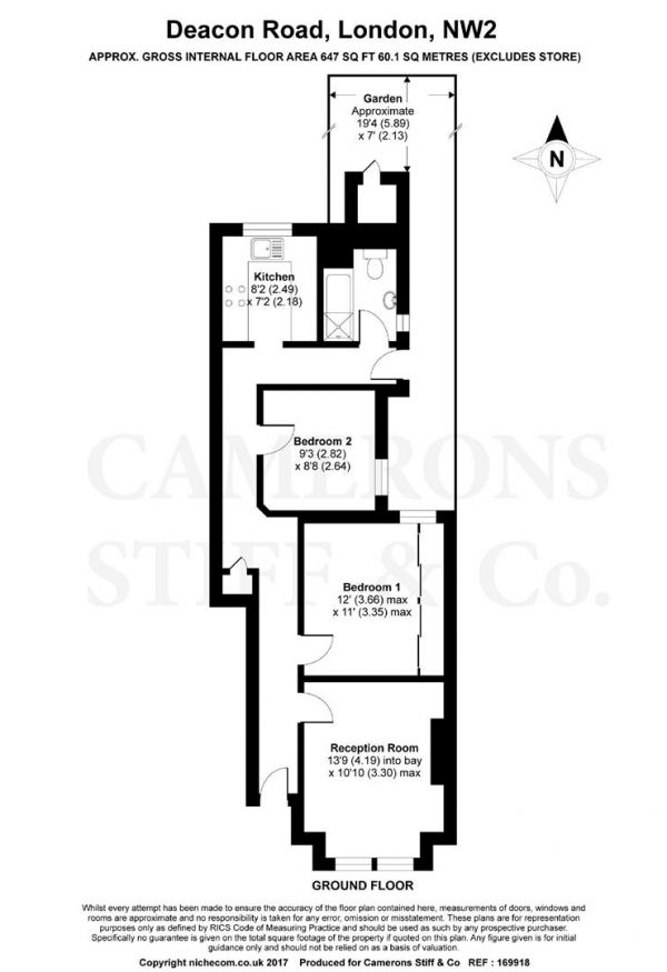 Floor Plan Image for 2 Bedroom Apartment for Sale in Deacon Road, Dollis Hill