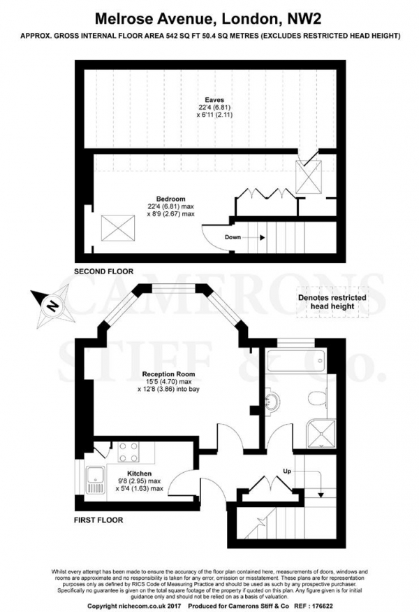 Floor Plan Image for 1 Bedroom Apartment for Sale in Melrose Avenue, Willesden Green