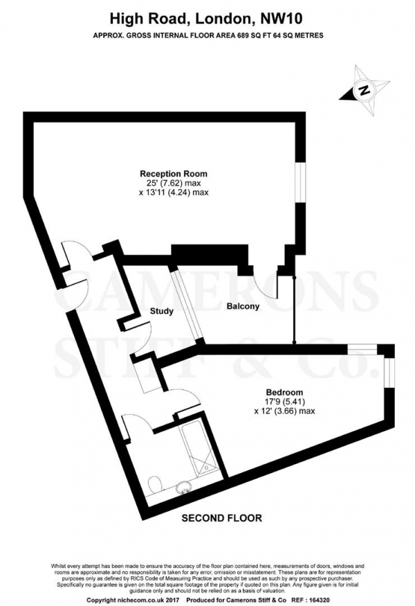 Floor Plan Image for 1 Bedroom Apartment for Sale in High Road, Willesden Green