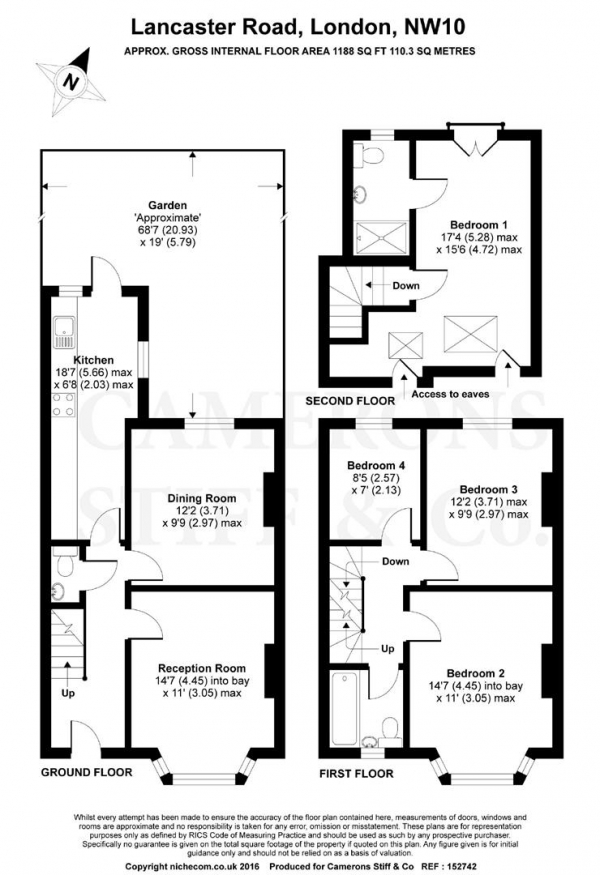 Floor Plan Image for 4 Bedroom Terraced House for Sale in Lancaster Road, Dollis Hill