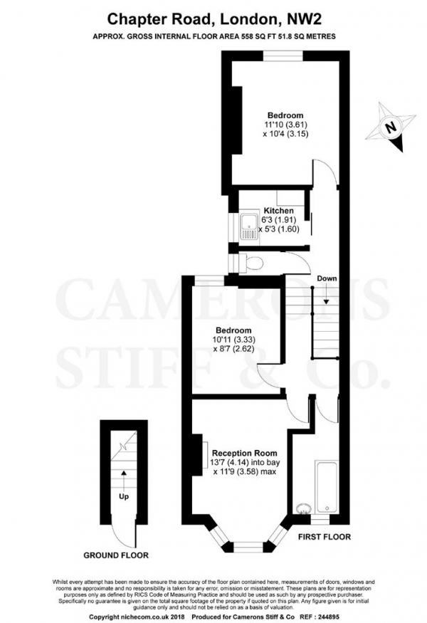 Floor Plan Image for 2 Bedroom Apartment for Sale in Chapter Road, Willesden