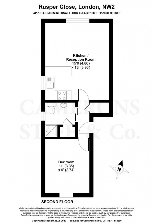 Floor Plan Image for 1 Bedroom Apartment for Sale in Rusper Close, Cricklewood