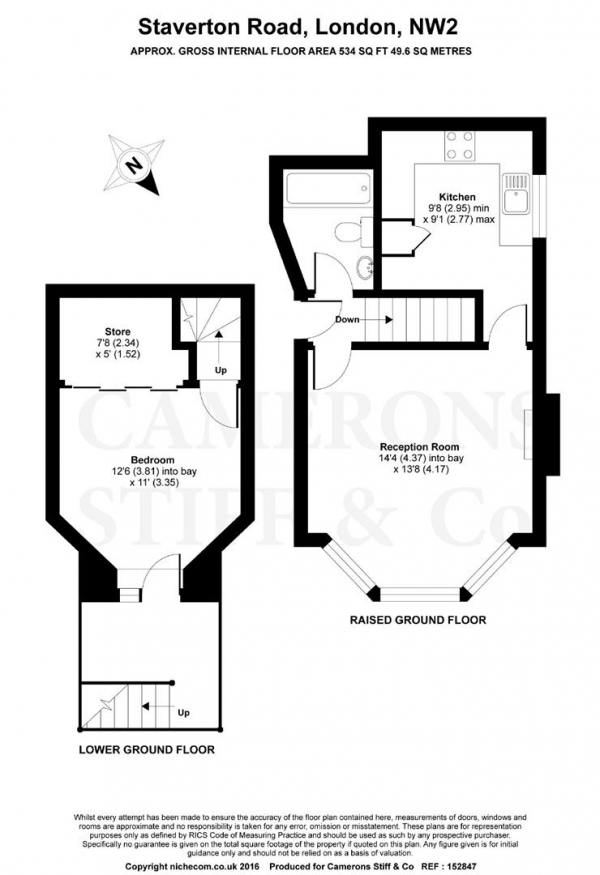 Floor Plan Image for 1 Bedroom Apartment for Sale in Staverton Road, Brondesbury Park