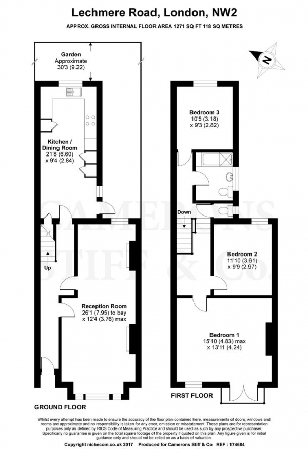 Floor Plan Image for 3 Bedroom Terraced House for Sale in Lechmere Road, Willesden Green