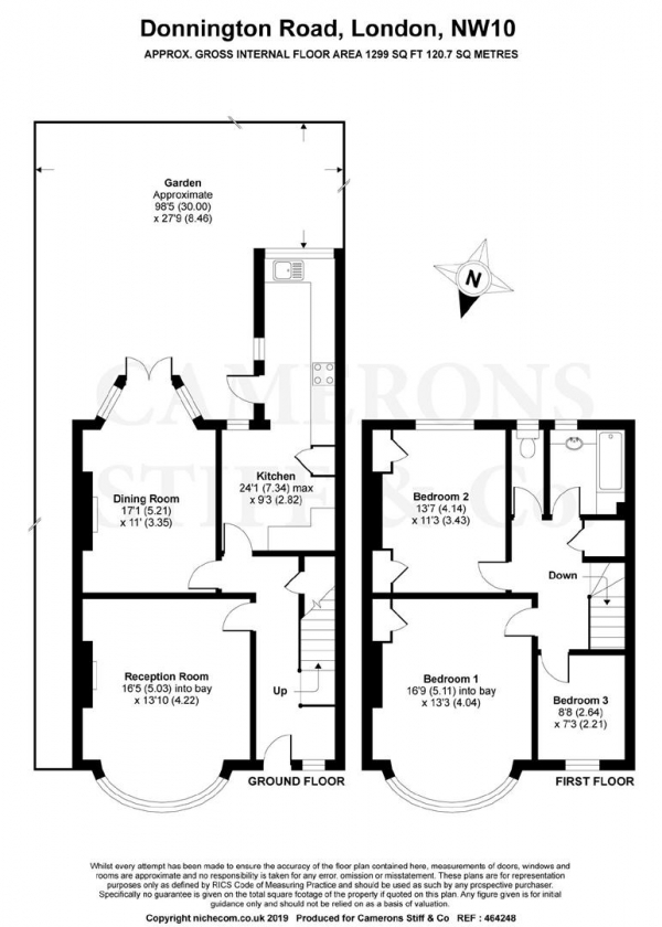 Floor Plan Image for 3 Bedroom Semi-Detached House for Sale in Donnington Road, Kensal Rise