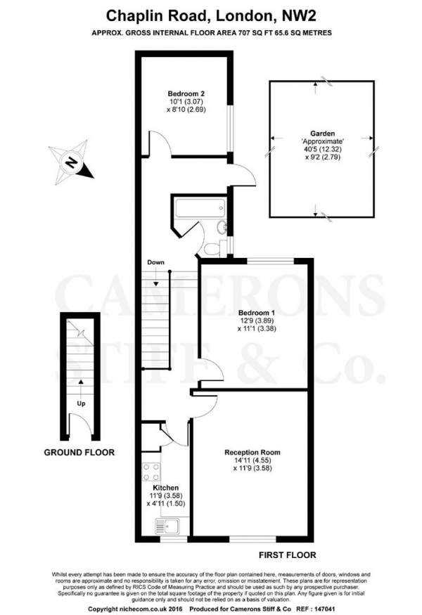 Floor Plan Image for 2 Bedroom Apartment for Sale in Chaplin Road, Willesden