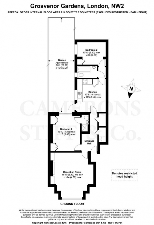 Floor Plan Image for 2 Bedroom Apartment for Sale in Grosvenor Gardens, Willesden Green