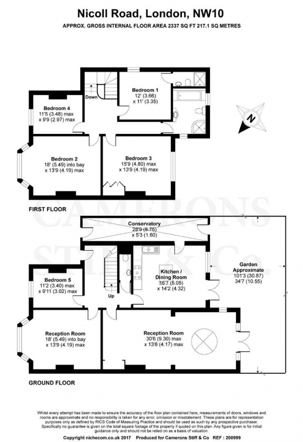 Floor Plan Image for 5 Bedroom Semi-Detached House for Sale in Nicoll Road, Harlesden