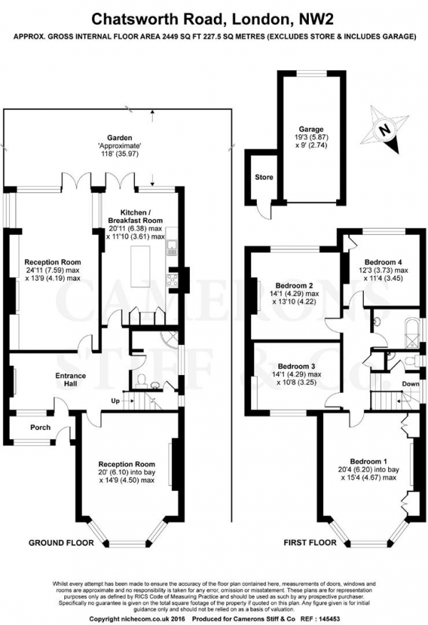 Floor Plan Image for 4 Bedroom Semi-Detached House for Sale in Chatsworth Road, Willesden Green