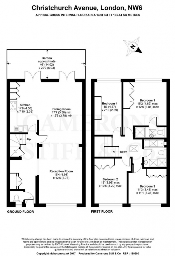 Floor Plan Image for 4 Bedroom Terraced House for Sale in St Hildas Close, Christchurch Avenue, Brondesbury Park