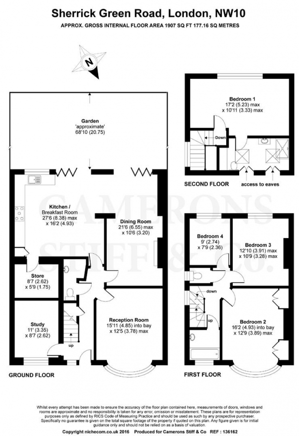 Floor Plan Image for 4 Bedroom Semi-Detached House for Sale in Sherrick Green Road, Dollis Hill