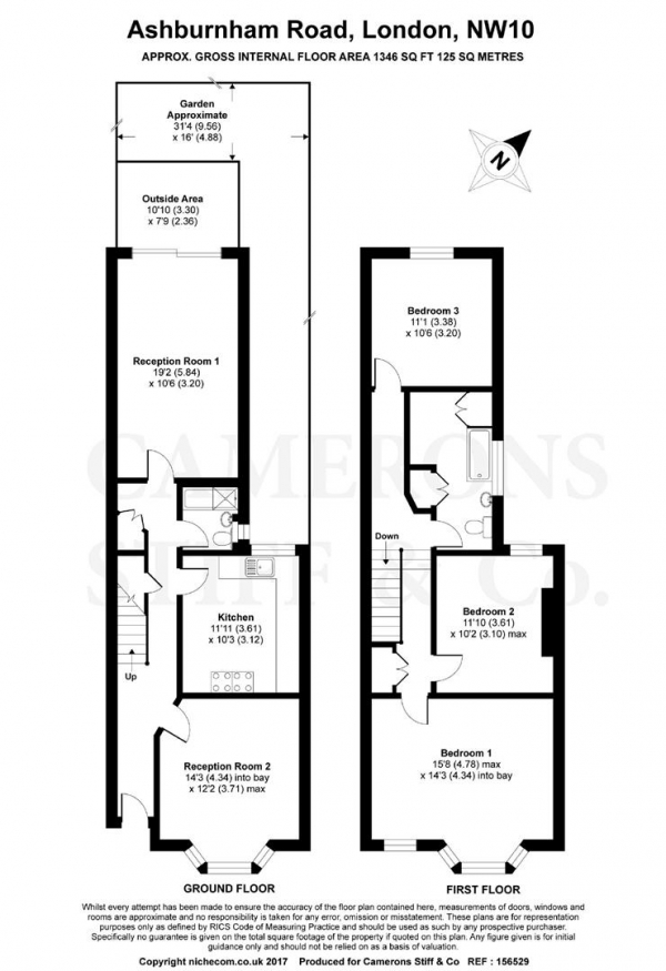 Floor Plan Image for 3 Bedroom Terraced House for Sale in Ashburnham Road, Kensal Rise