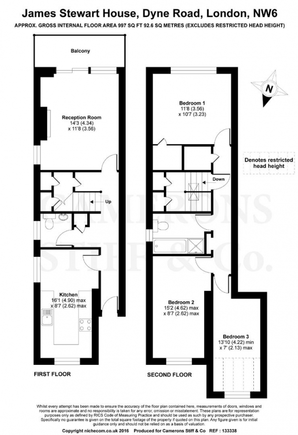Floor Plan Image for 3 Bedroom Apartment for Sale in Dyne Road, Kilburn