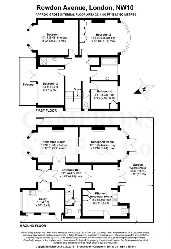 Floor Plan Image for 4 Bedroom Detached House for Sale in Rowdon Avenue, Willesden