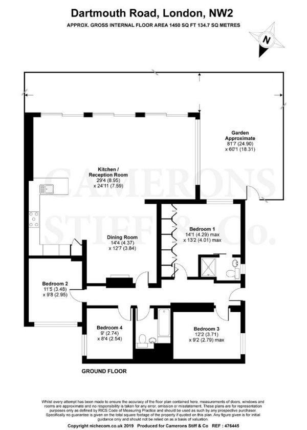 Floor Plan Image for 4 Bedroom Apartment for Sale in Dartmouth Road, Mapesbury Conservation Area, Willesden Green