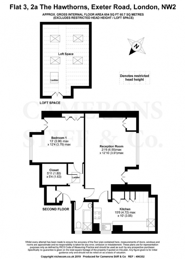 Floor Plan Image for 1 Bedroom Apartment for Sale in Exeter Road, Mapesbury Conservation Area