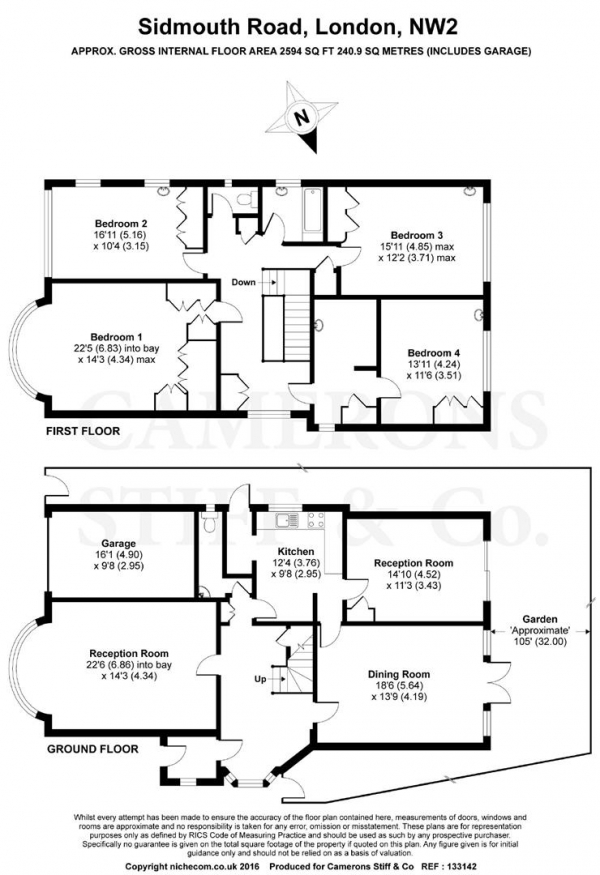 Floor Plan Image for 4 Bedroom Detached House for Sale in Sidmouth Road, Brondesbury Park