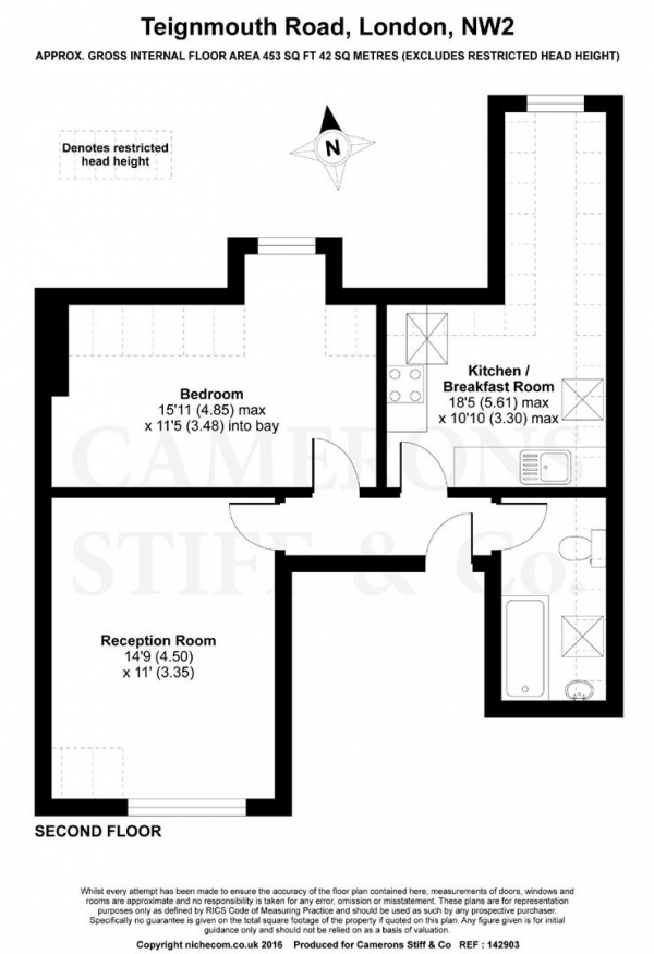 Floor Plan Image for 1 Bedroom Apartment for Sale in Teignmouth Road, Mapesbury Conservation Area