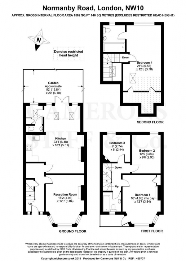 Floor Plan Image for 4 Bedroom Property for Sale in Normanby Road, Dollis Hill