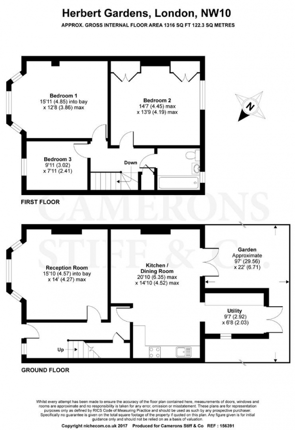 Floor Plan Image for 3 Bedroom Terraced House for Sale in Herbert Gardens, Kensal Rise