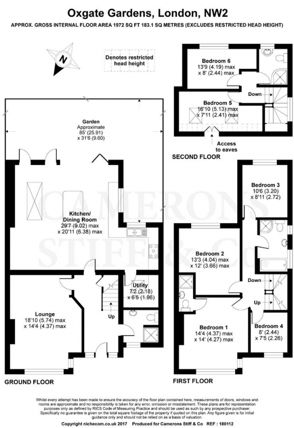 Floor Plan Image for 6 Bedroom Semi-Detached House for Sale in Oxgate Gardens, Dollis Hill