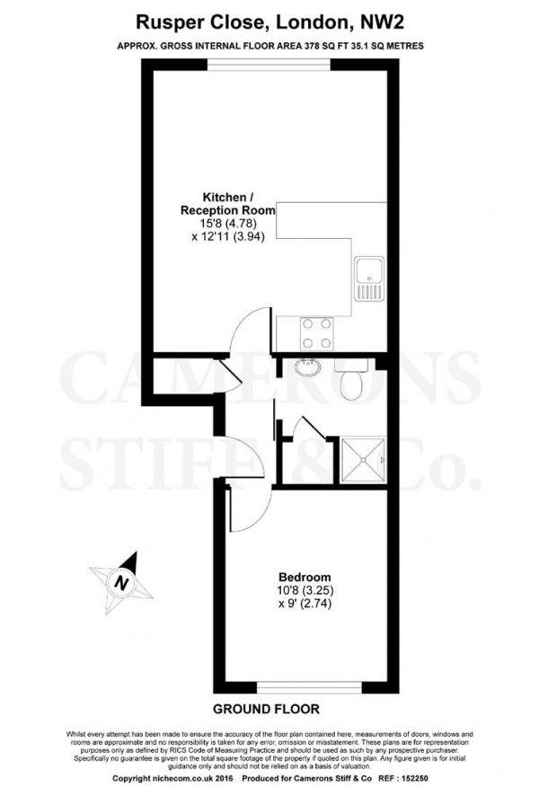 Floor Plan Image for 1 Bedroom Apartment for Sale in Rusper Close, Cricklewood