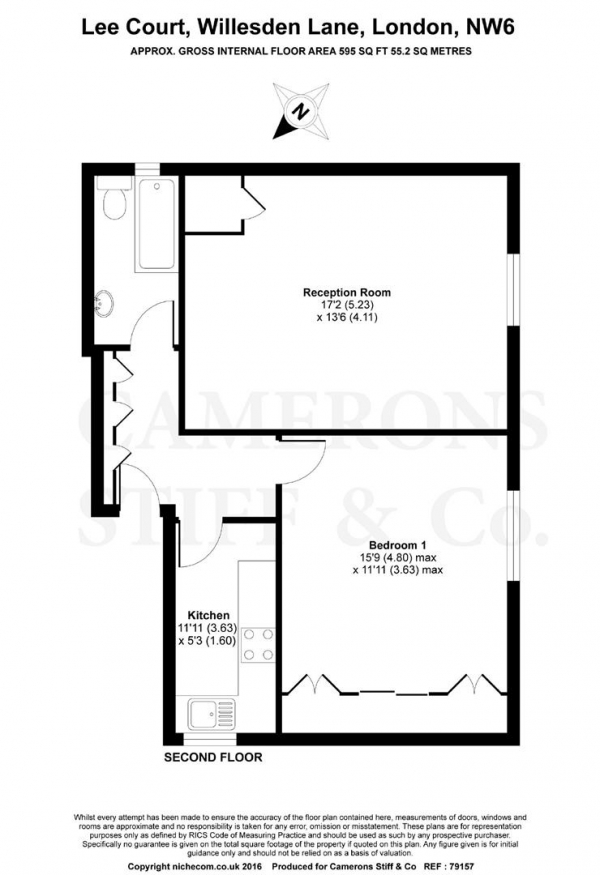 Floor Plan Image for 1 Bedroom Apartment for Sale in Willesden Lane, Willesden