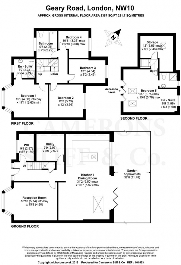 Floor Plan Image for 5 Bedroom Detached House for Sale in Geary Road, Dollis Hill