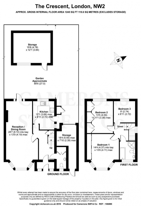 Floor Plan Image for 3 Bedroom Detached House for Sale in The Crescent, Dollis Hill