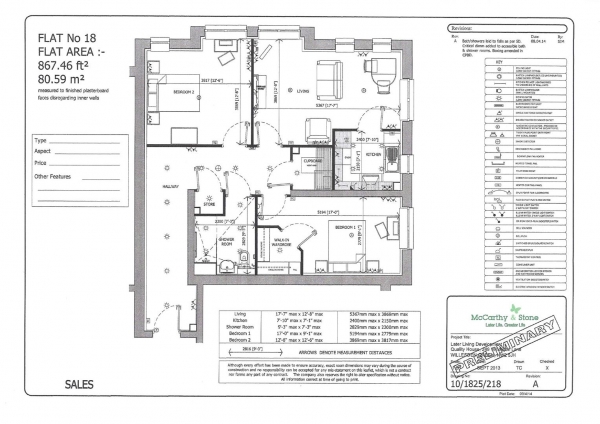 Floor Plan Image for 2 Bedroom Retirement Property for Sale in Springhill House, Willesden Lane, Willesden Green