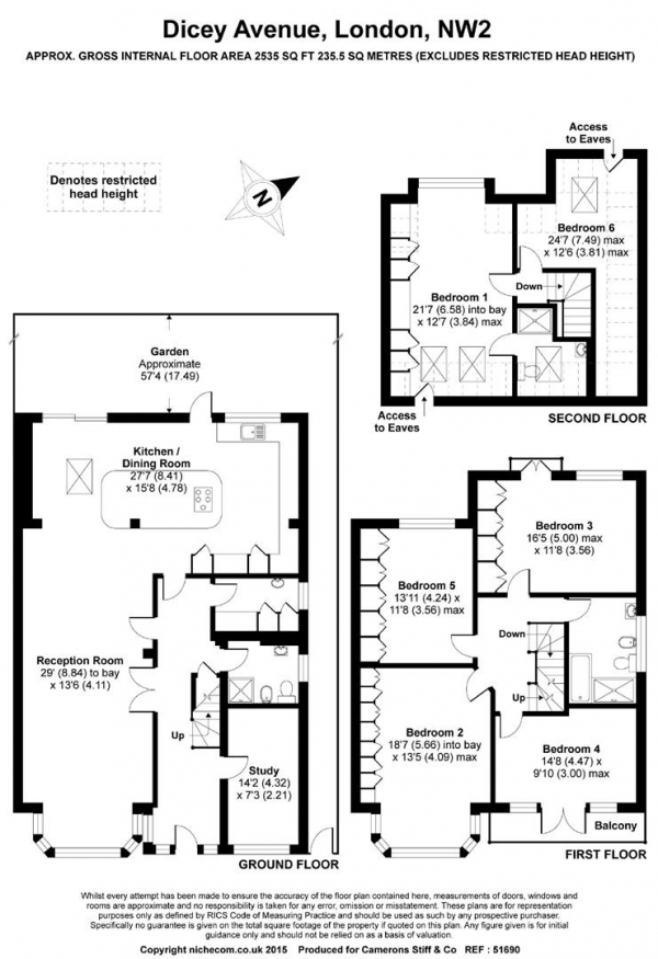 Floor Plan Image for 6 Bedroom Semi-Detached House for Sale in Dicey Avenue, Cricklewood