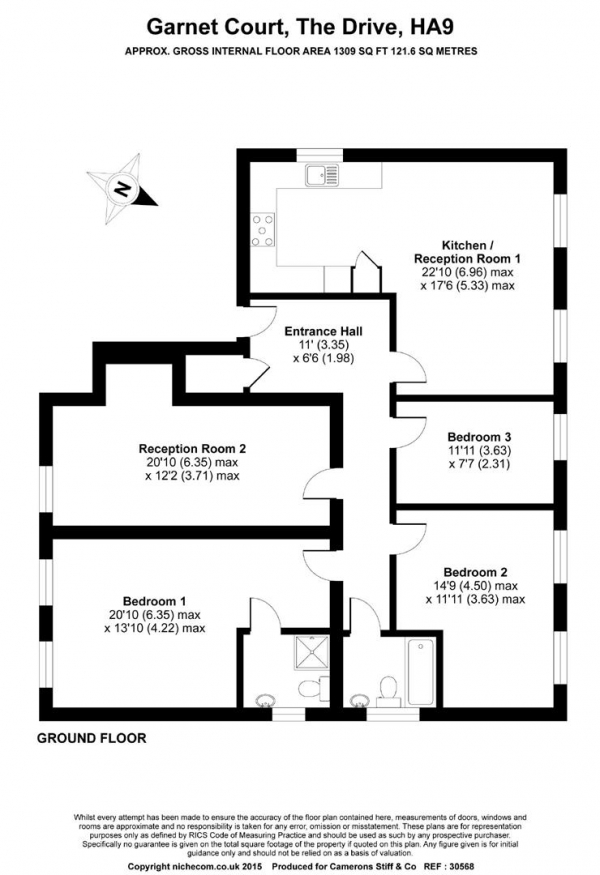 Floor Plan Image for 4 Bedroom Apartment for Sale in The Drive, Wembley