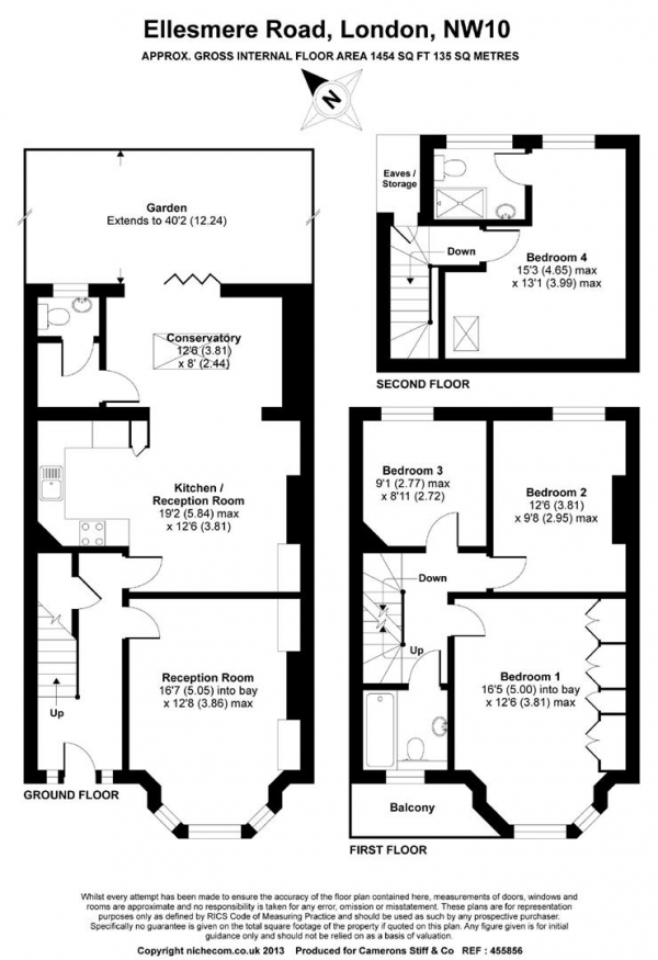 Floor Plan Image for 4 Bedroom Terraced House for Sale in Ellesmere Road, Dollis Hill