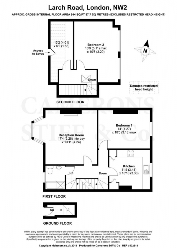 Floor Plan Image for 2 Bedroom Flat for Sale in Larch Road, Cricklewood