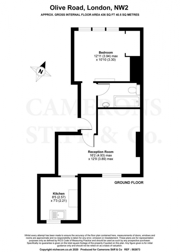 Floor Plan Image for 1 Bedroom Flat for Sale in Olive Road, London