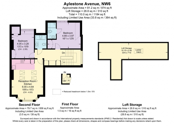 Floor Plan Image for 2 Bedroom Flat for Sale in Aylestone Avenue, London