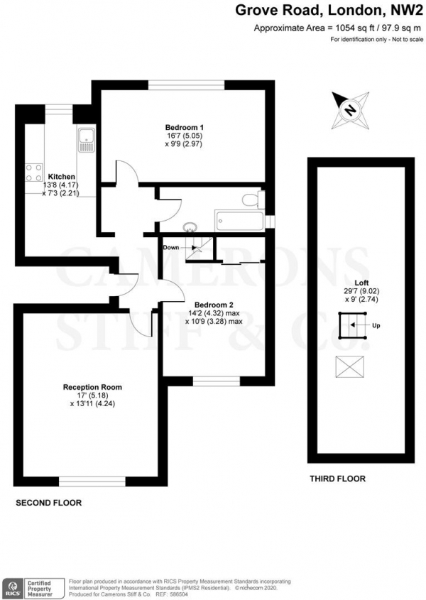 Floor Plan Image for 2 Bedroom Flat for Sale in Grove Road, London