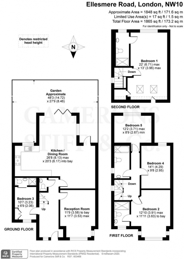 Floor Plan for 5 Bedroom Property for Sale in Ellesmere Road, Dollis Hill, NW10, 1JT -  &pound1,150,000