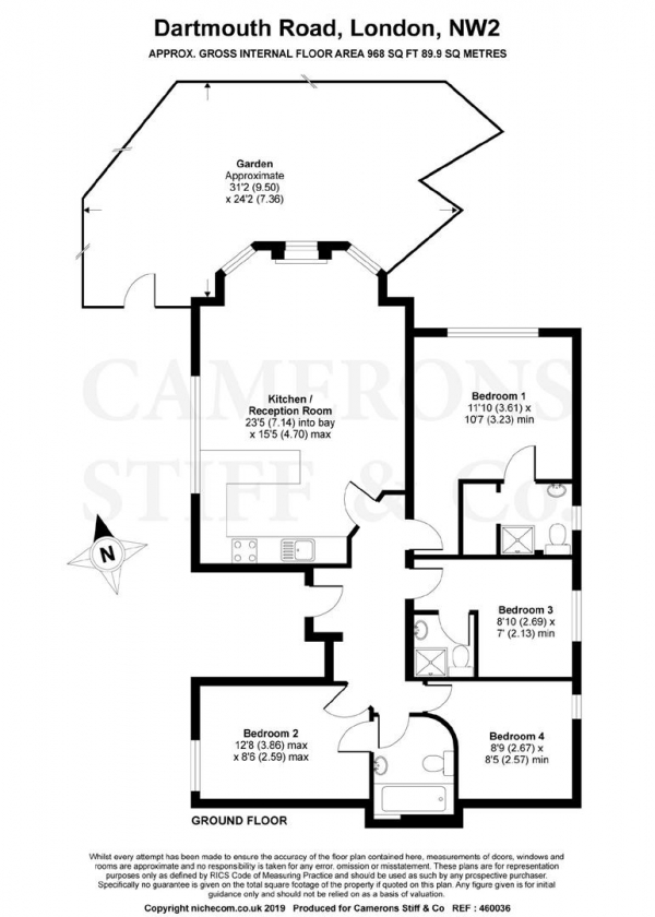 Floor Plan Image for 4 Bedroom Flat for Sale in Dartmouth Road, London