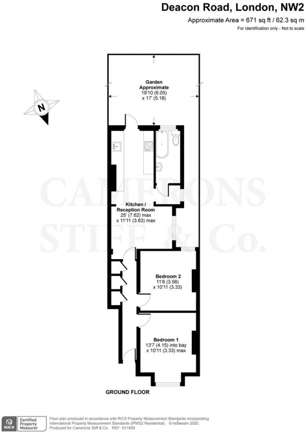 Floor Plan Image for 2 Bedroom Apartment for Sale in Deacon Road, London