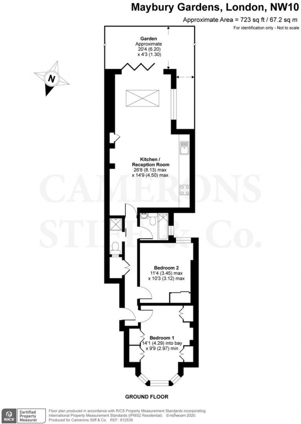 Floor Plan Image for 2 Bedroom Flat for Sale in Maybury Gardens, London