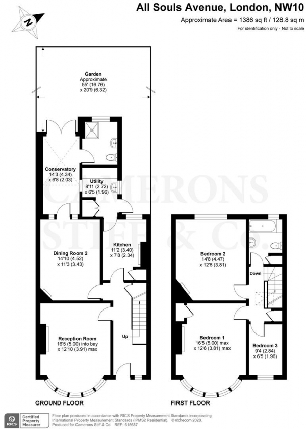 Floor Plan Image for 3 Bedroom Terraced House for Sale in All Souls Avenue, London