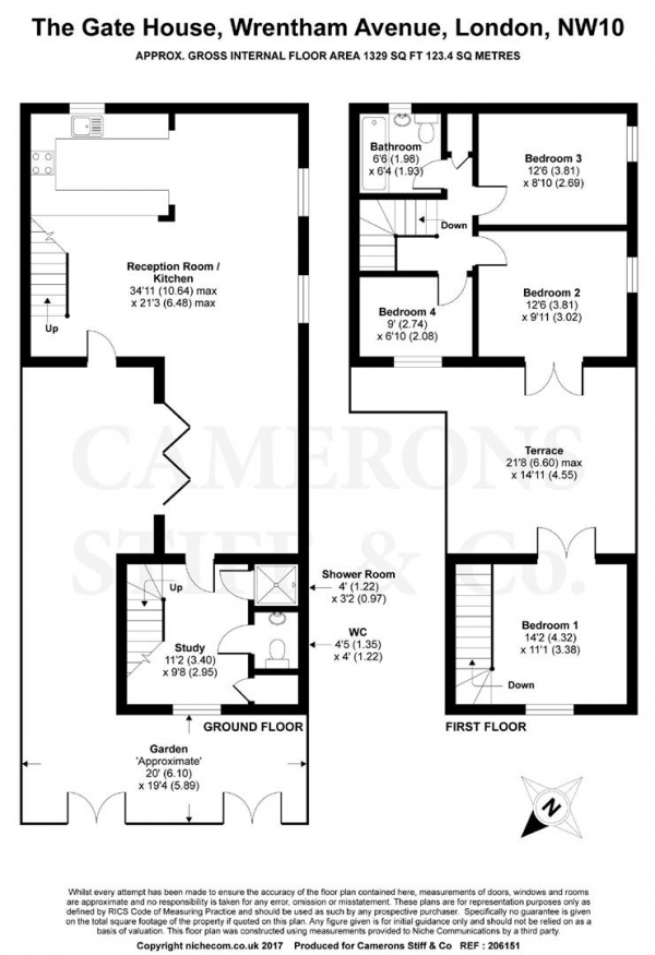 Floor Plan Image for 4 Bedroom End of Terrace House for Sale in The Gate House, Wrentham Avenue